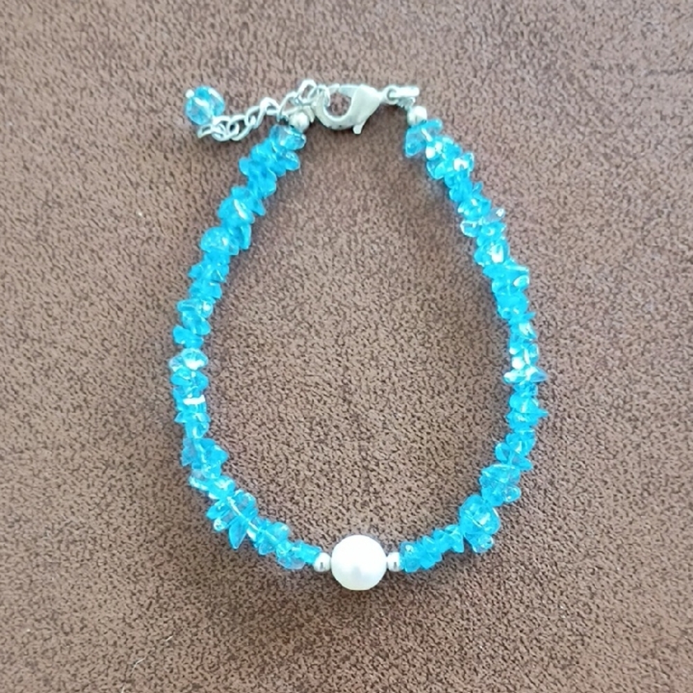 Genuine Swiss Blue Topaz Gemstone Bracelet